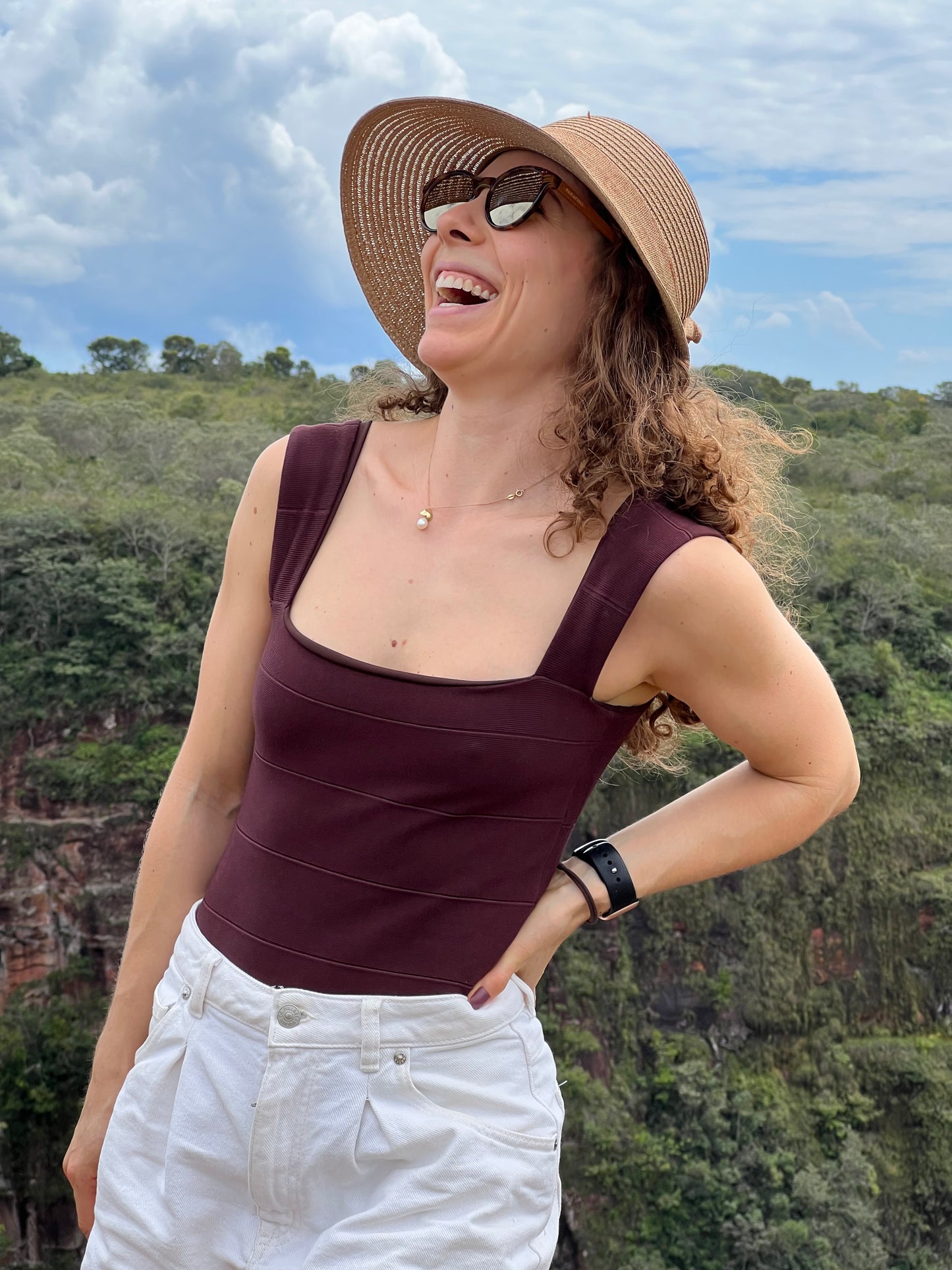 Body Leti Bandagem Dupla Face Marrom