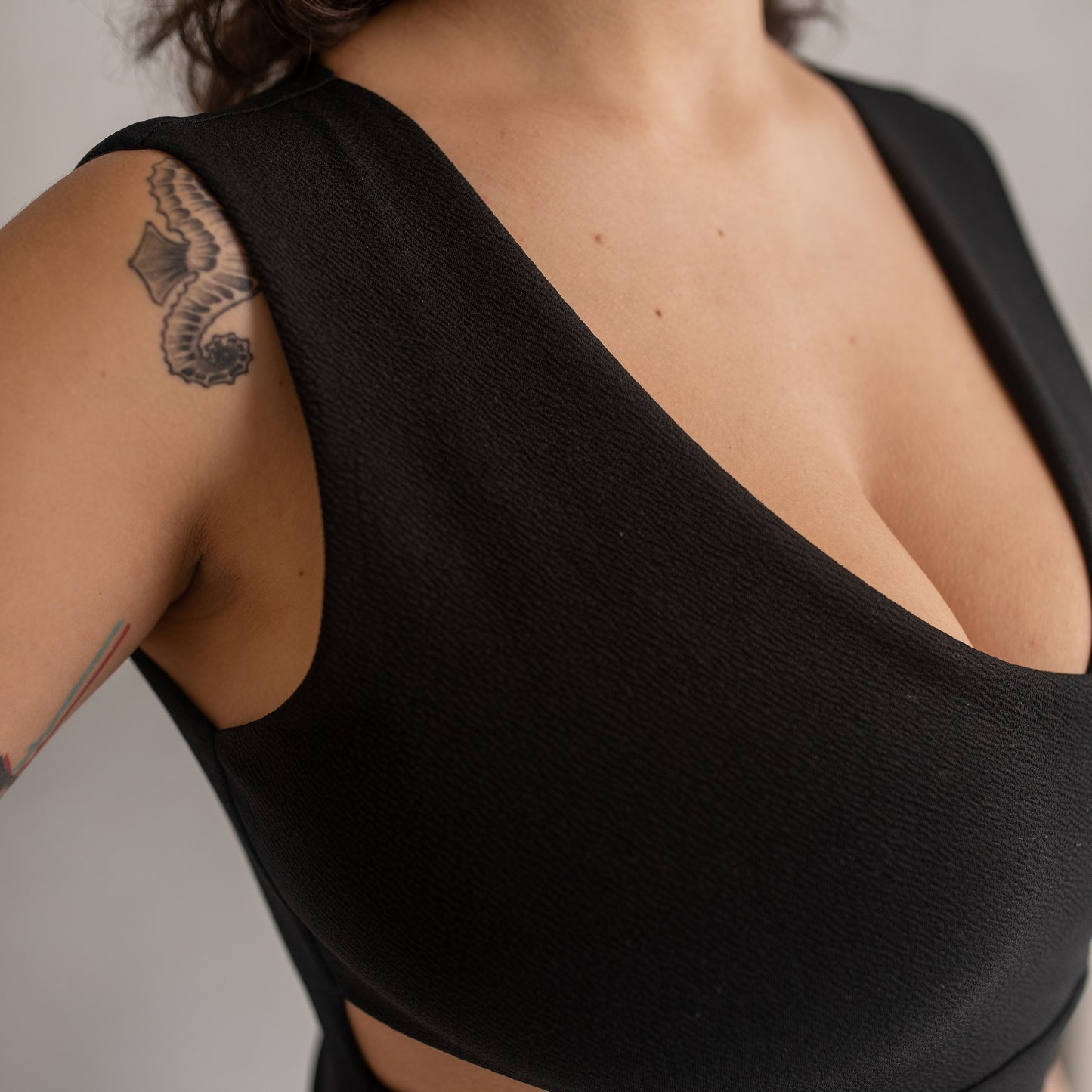 Body Conecte Crepe Sem Manga