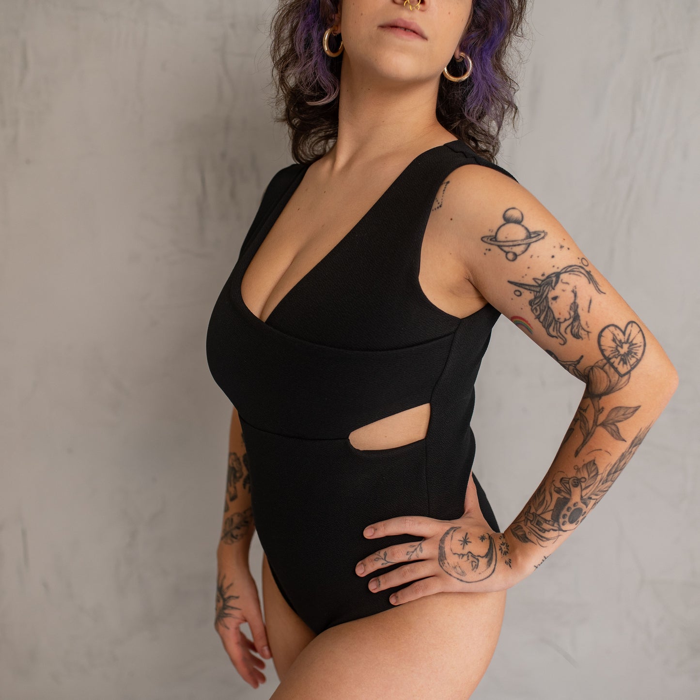 Body Conecte Crepe Sem Manga